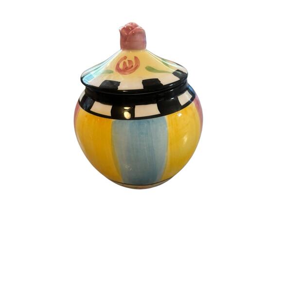 Odd Fellow Piccadilly Whimsical Kitchen Sugar Canister Dish Small Rose Tea Coffe - Picture 2 of 5